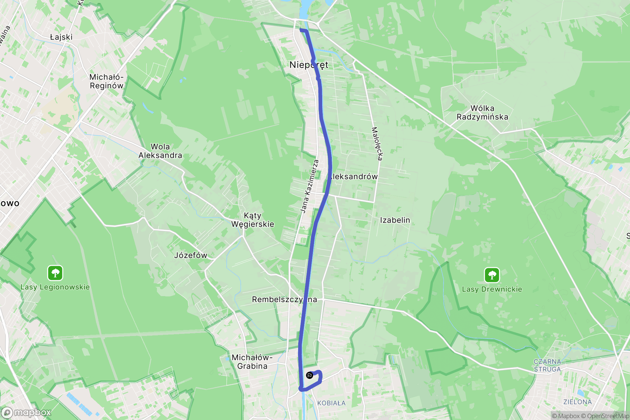 Warszawa: mapa trasy - Poland