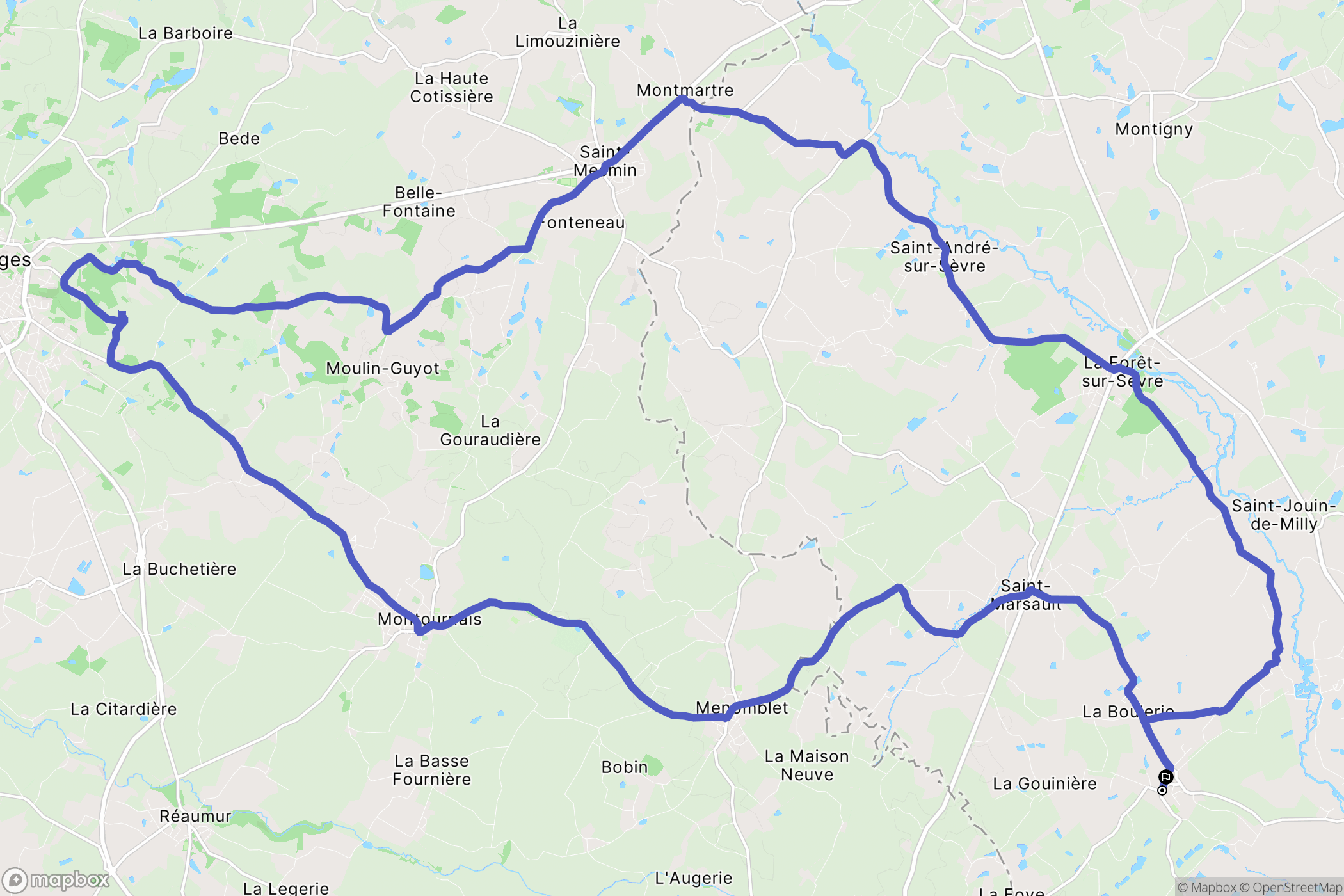 La Forêt-sur-Sèvre : carte du parcours de randonnée - France