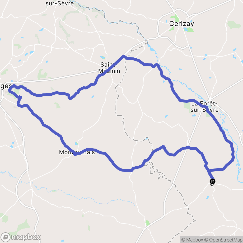 La Forêt-sur-Sèvre : carte du parcours de randonnée - France