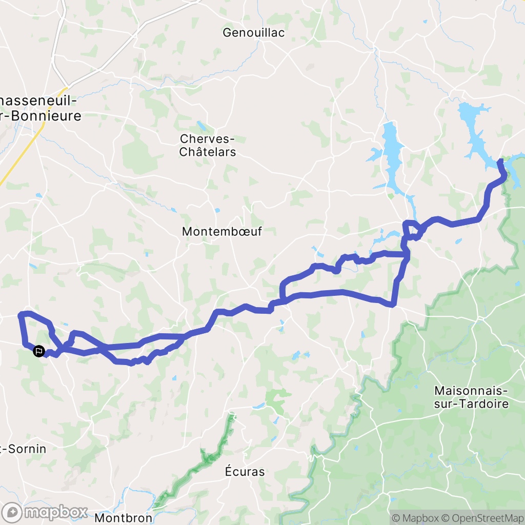 Marillac-le-Franc : carte du parcours de randonnée - France