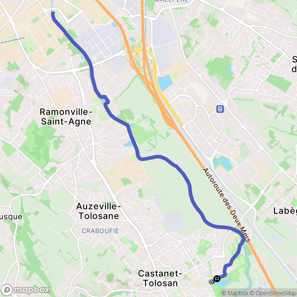 Castanet-Tolosan : carte du parcours de randonnée - France