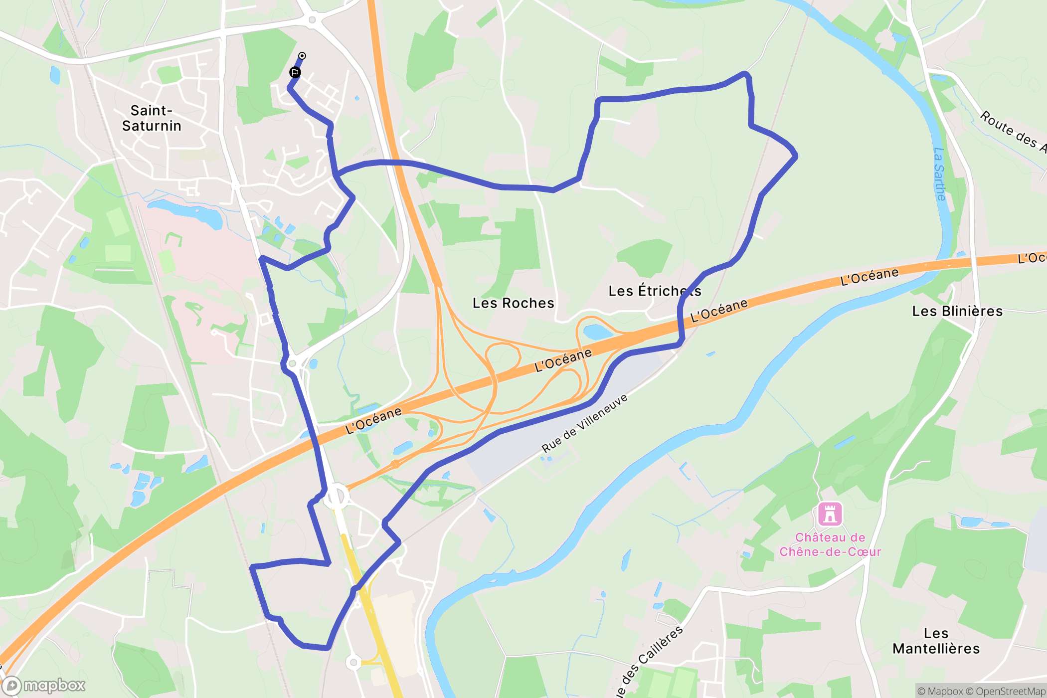 Saint-Saturnin : carte du parcours de randonnée - France
