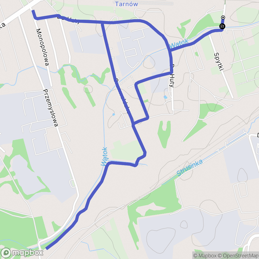 Tarnów: mapa trasy - Poland