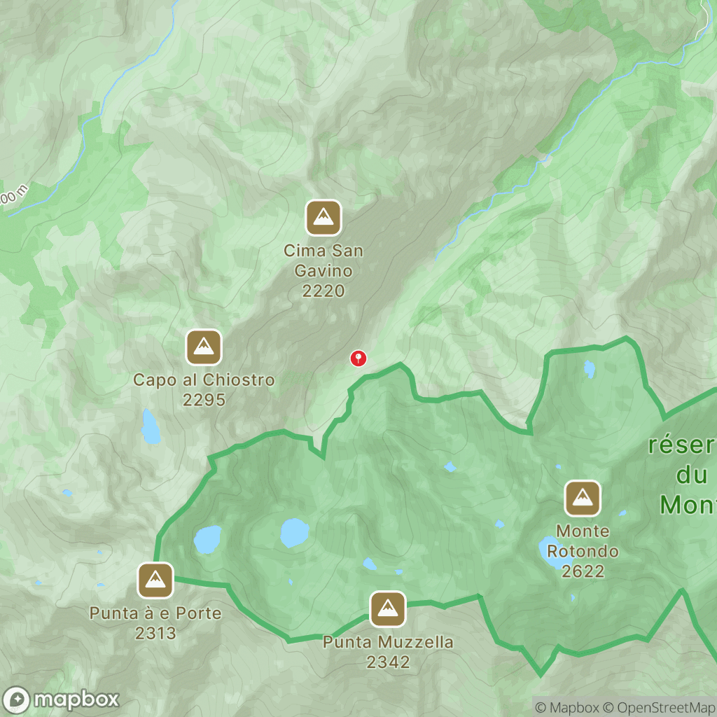 Carte de la zone de délimitation de randonnee-lac-de-melo-et-lac-de-capitello-corse