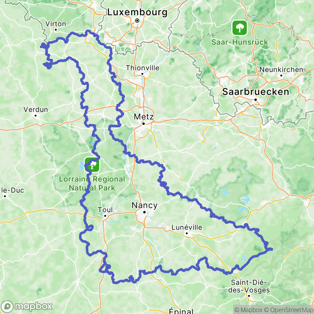 Meurthe-et-Moselle : carte des parcours de randonnée - France