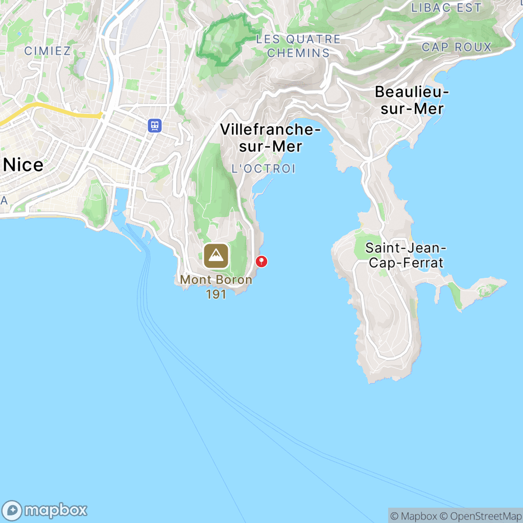 Carte de la zone de délimitation de randonnee-sentier-littoral-nice