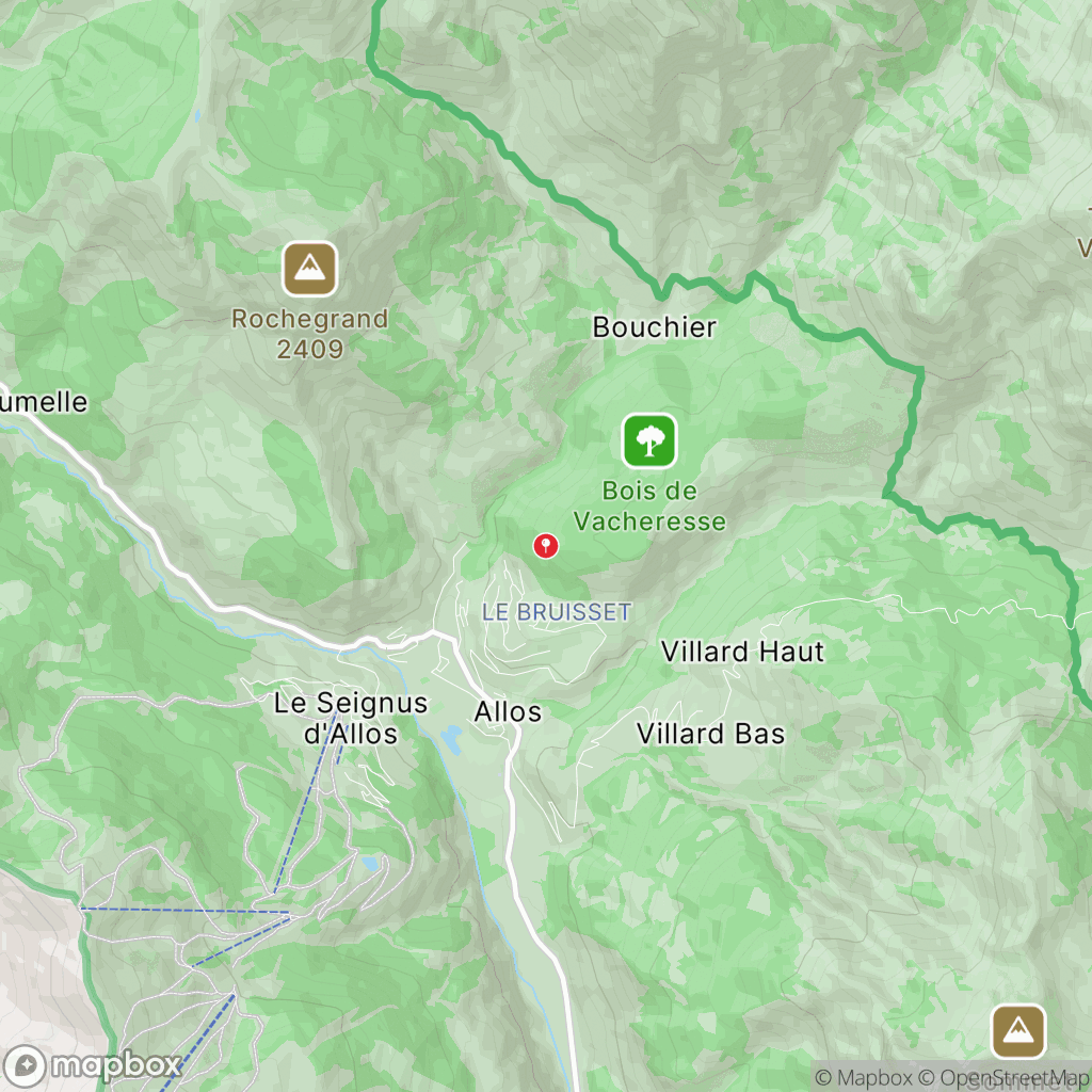 Mont Pelat : carte des parcours de randonnée - France