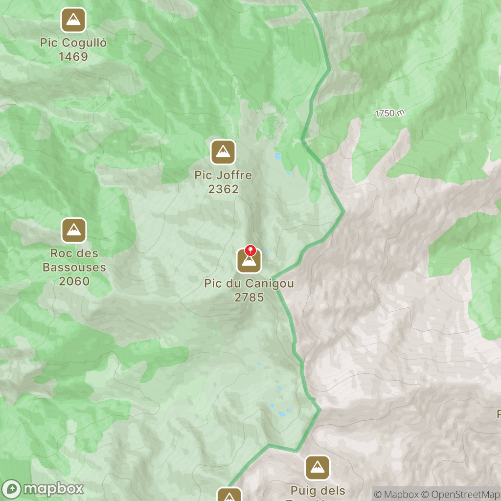 Carte de la zone de délimitation de randonnee-canigou-pyrenees-orientales
