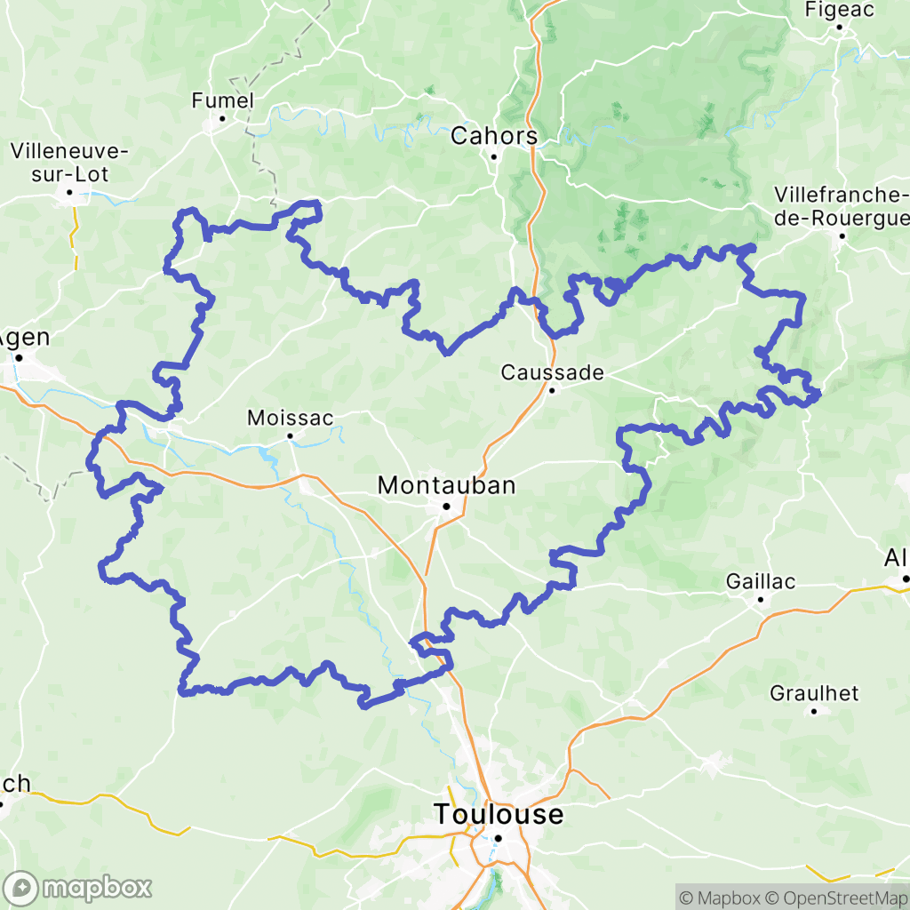Tarn-et-Garonne : carte des parcours de randonnée - France