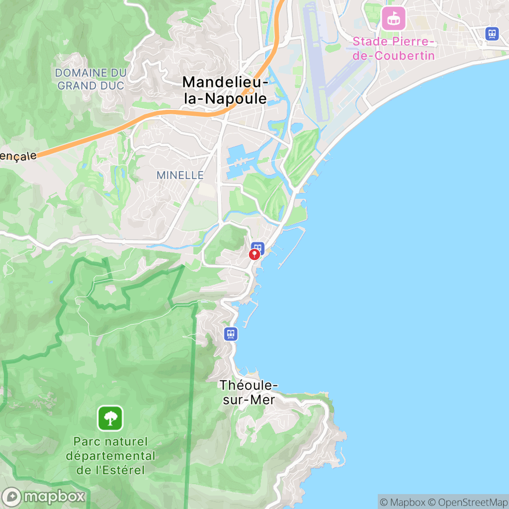 Carte de la zone de délimitation de randonnee-sentier-du-littoral-mandelieu-alpes-maritimes