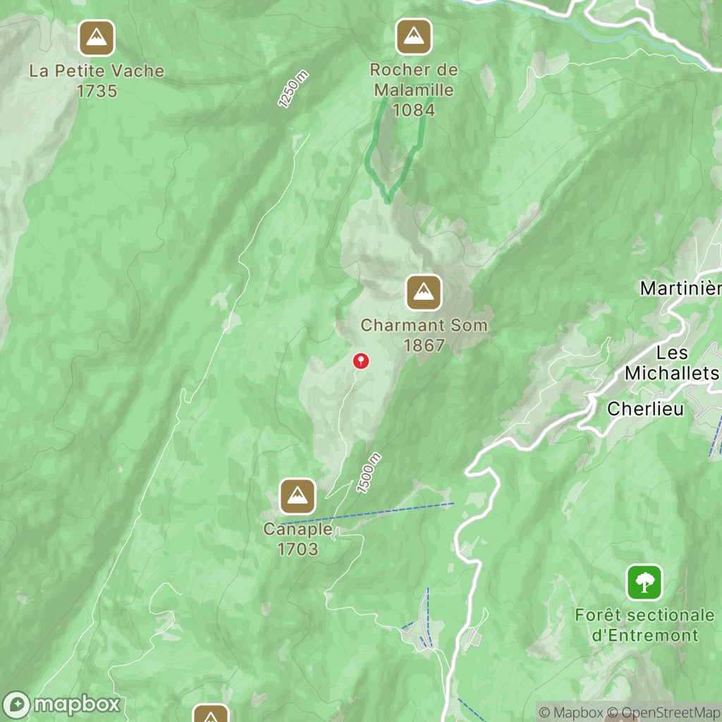 Charmant Som : carte des parcours de randonnée - France