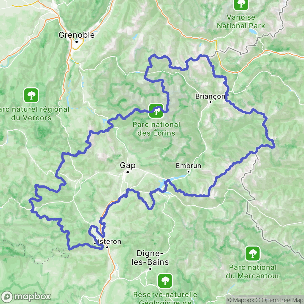 Carte de la zone de délimitation de hautes-alpes