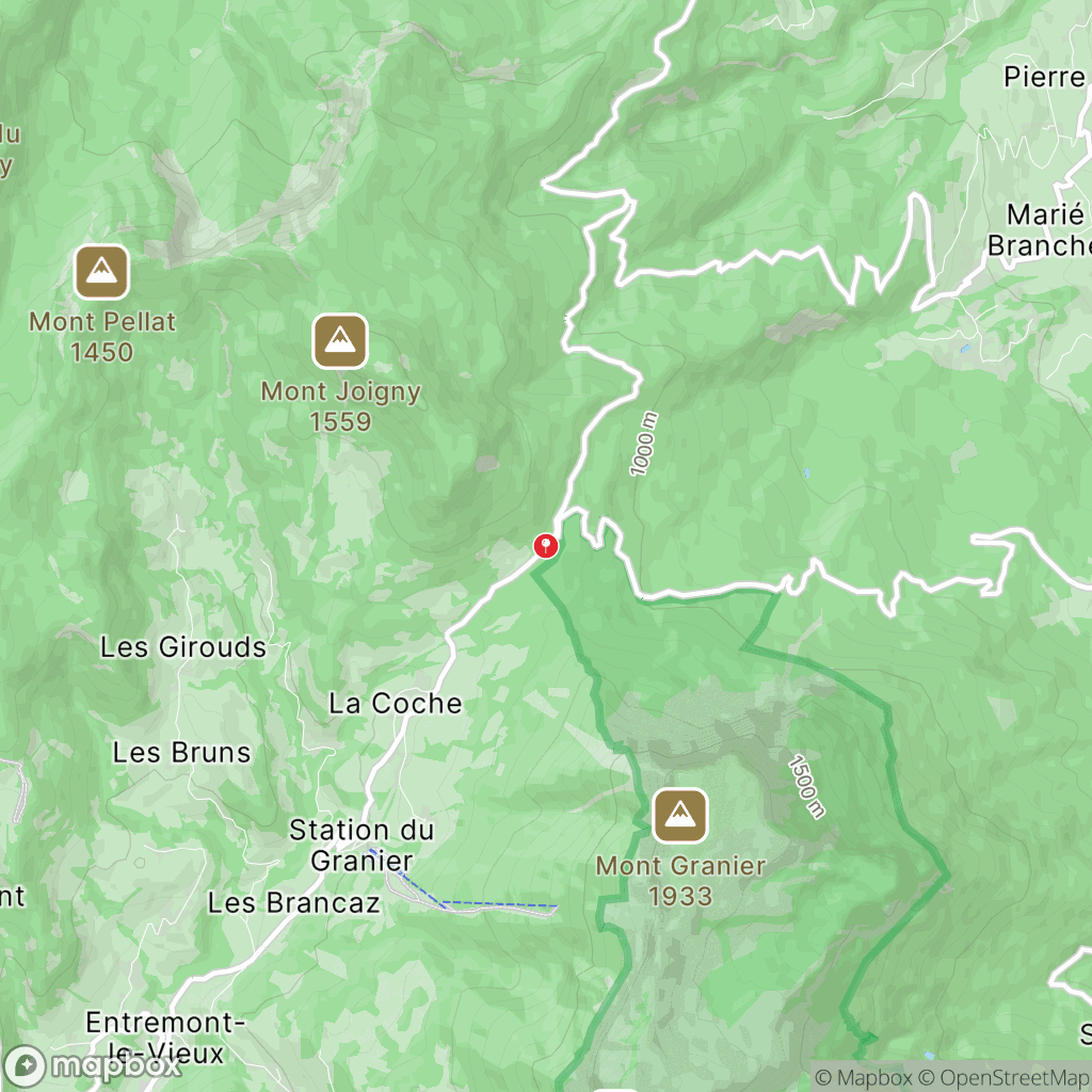 Mont Granier : carte des parcours de randonnée - France