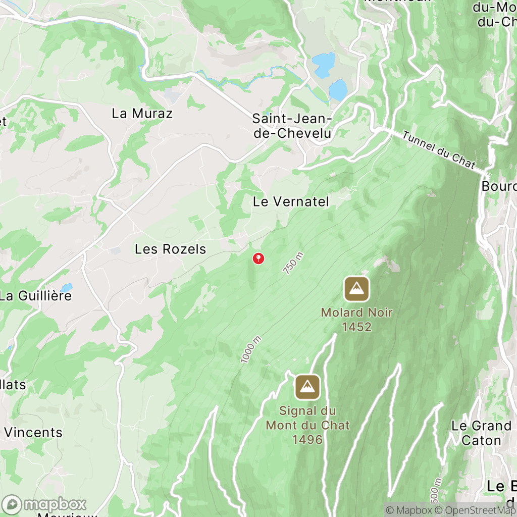 Carte de la zone de délimitation de randonnee-dent-du-chat-savoie