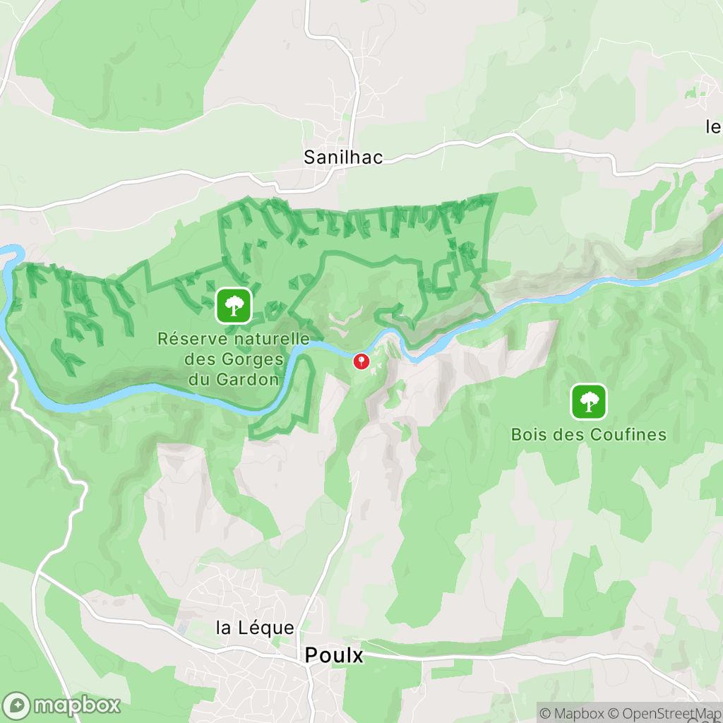 Carte de la zone de délimitation de randonnee-gorges-du-gardon
