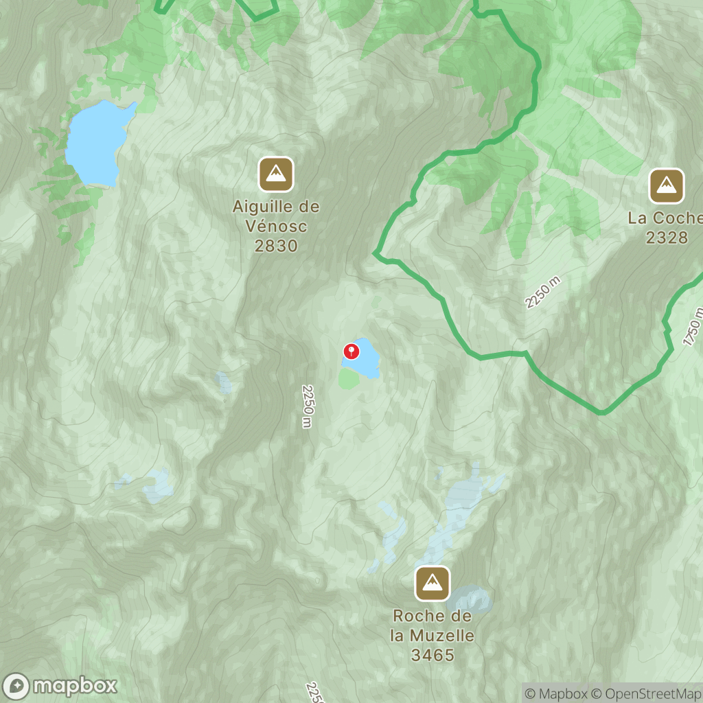 Carte de la zone de délimitation de randonnee-lac-de-la-muzelle-isere