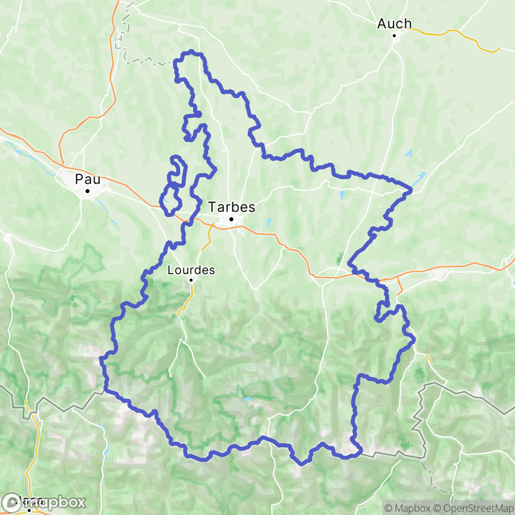 Carte de la zone de délimitation de lac-hautes-pyrenees