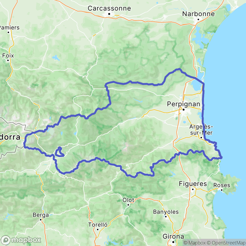 Carte de la zone de délimitation de pyrenees-orientales
