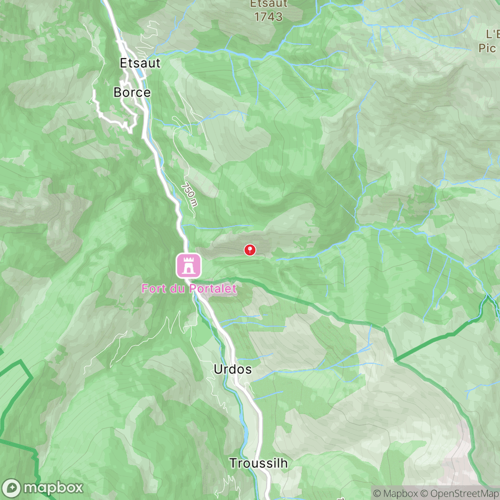 Carte de la zone de délimitation de randonnee-chemin-de-la-mature-pyrenees