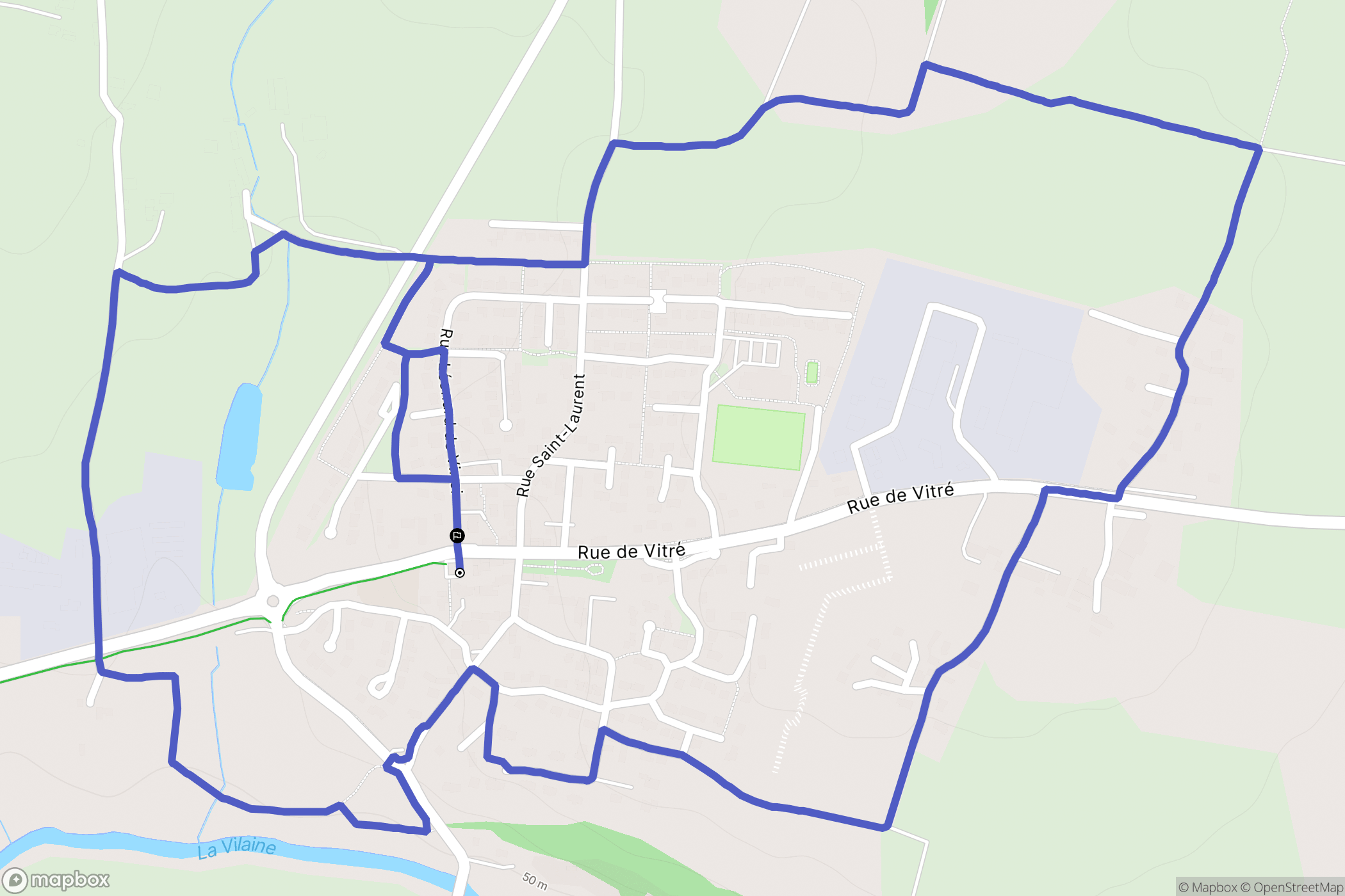 Saint-Jean-sur-Vilaine : carte du parcours de randonnée - France
