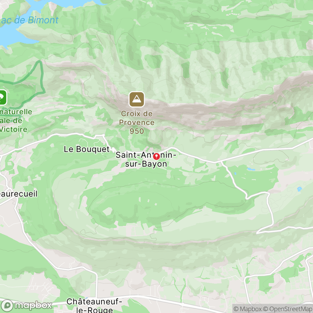 Montagne Sainte-Victoire : carte des parcours de randonnée - France
