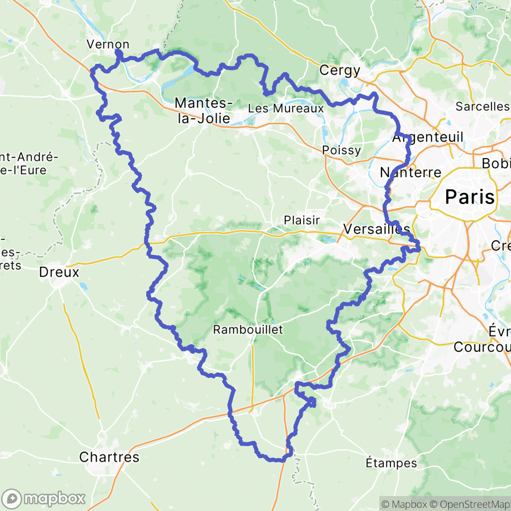 Carte de la zone de délimitation de yvelines