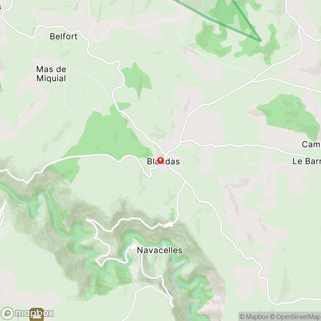 Cirque de Navacelles : carte des parcours de randonnée - France