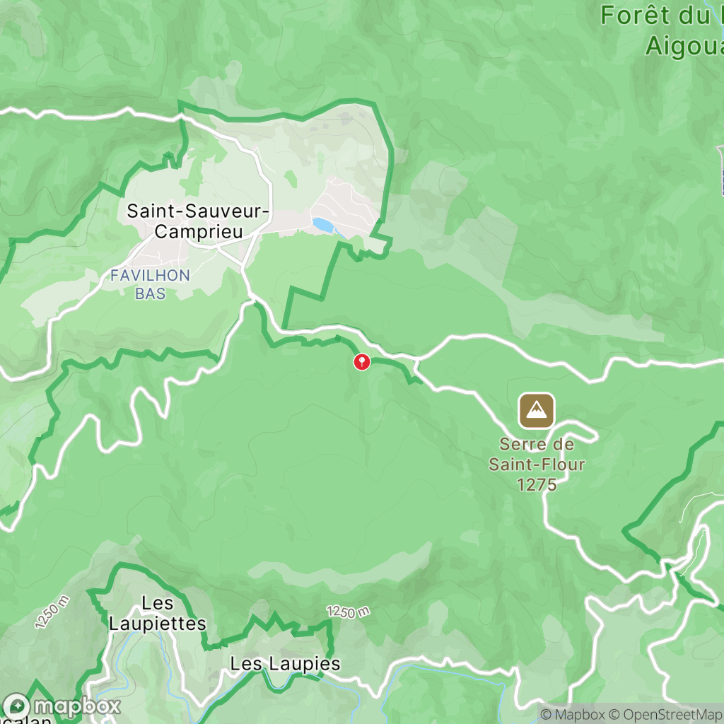Carte de la zone de délimitation de randonnee-lac-des-pises-aigoual