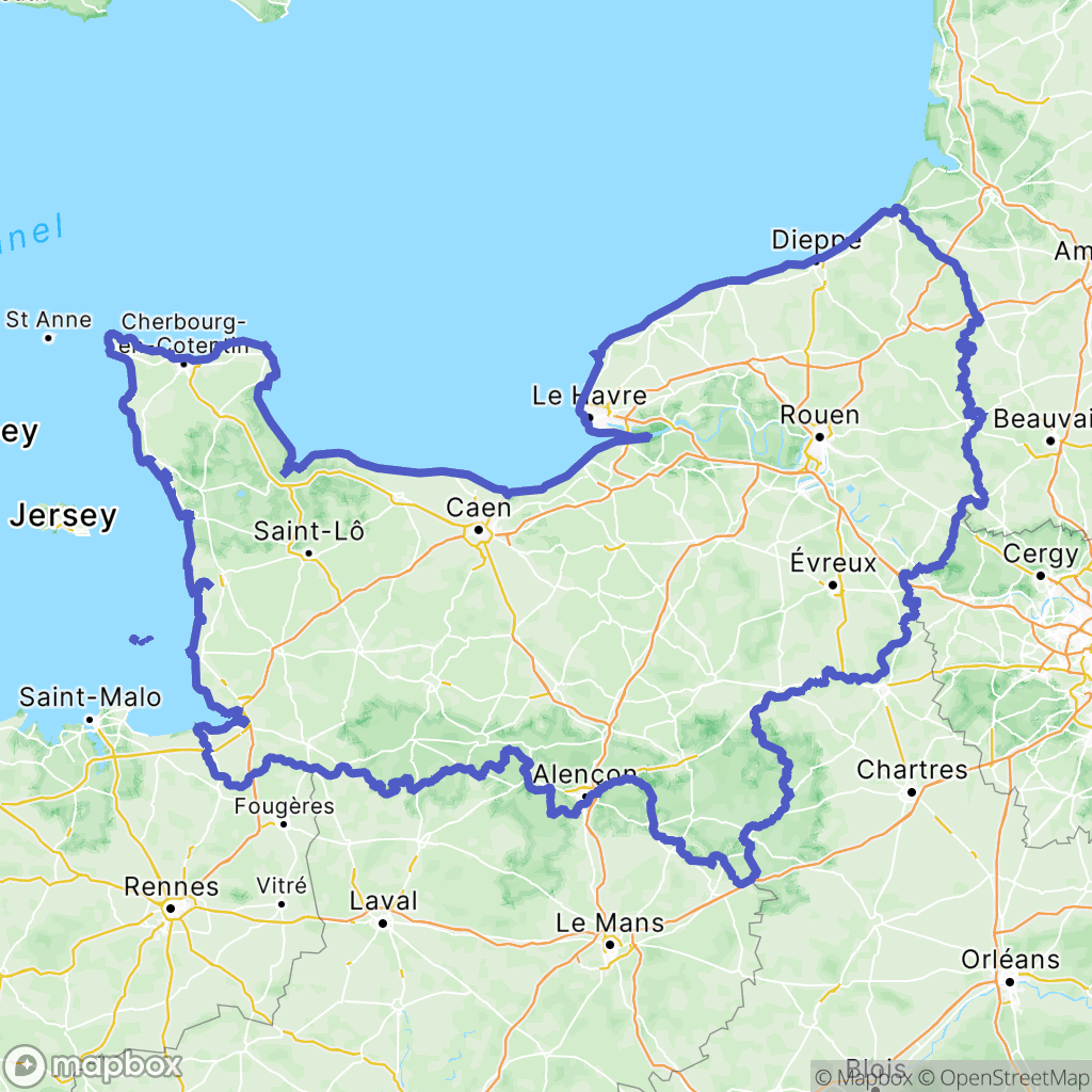 Carte de la zone de délimitation de normandie