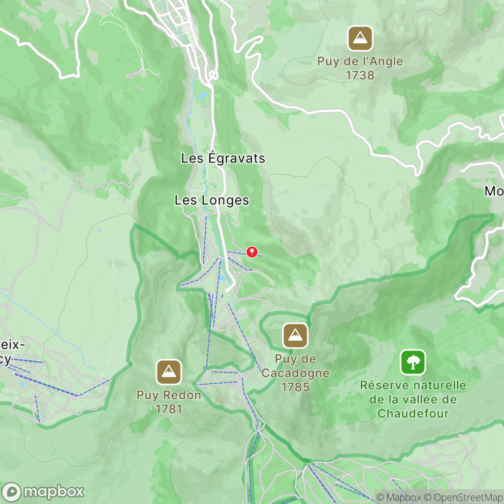 Vallée de Chaudefour : carte des parcours de randonnée - France