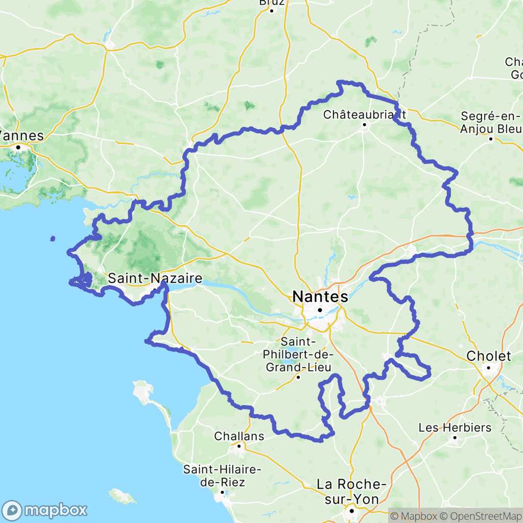 Carte de la zone de délimitation de loire-atlantique