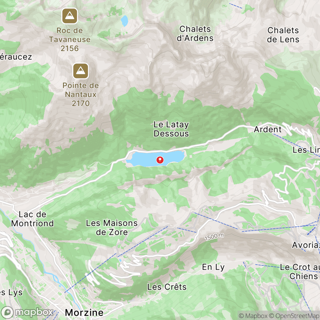 Lac de Montriond : carte des parcours de randonnée - France