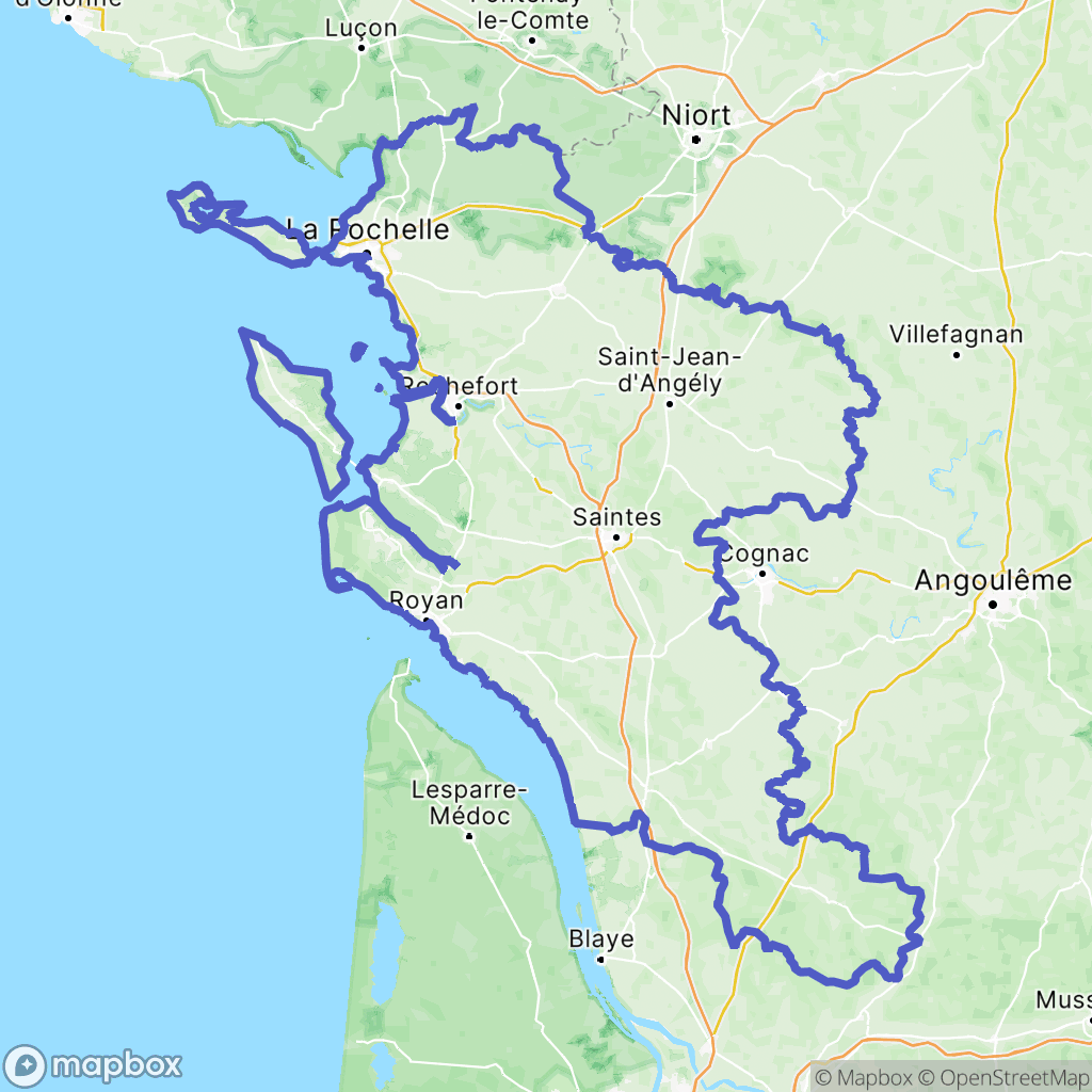 Charente-Maritime : carte des parcours de randonnée - France