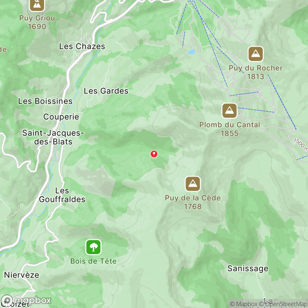 Carte de la zone de délimitation de randonnee-monts-cantal