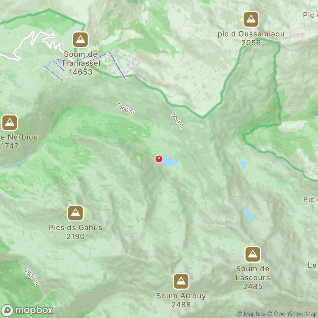 Lac d'Isaby : carte des parcours de randonnée - France