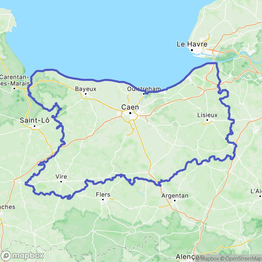 Carte de la zone de délimitation de calvados