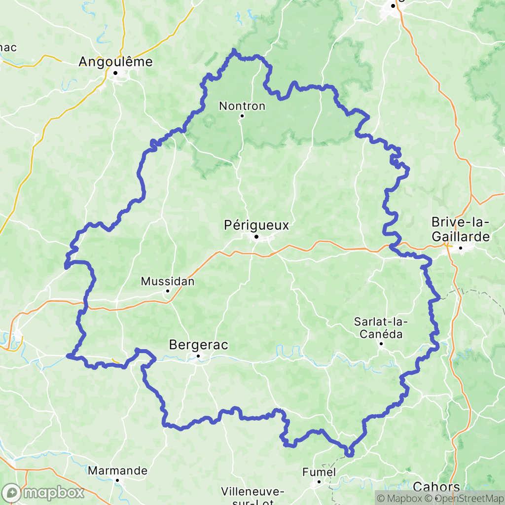 Carte de la zone de délimitation de dordogne