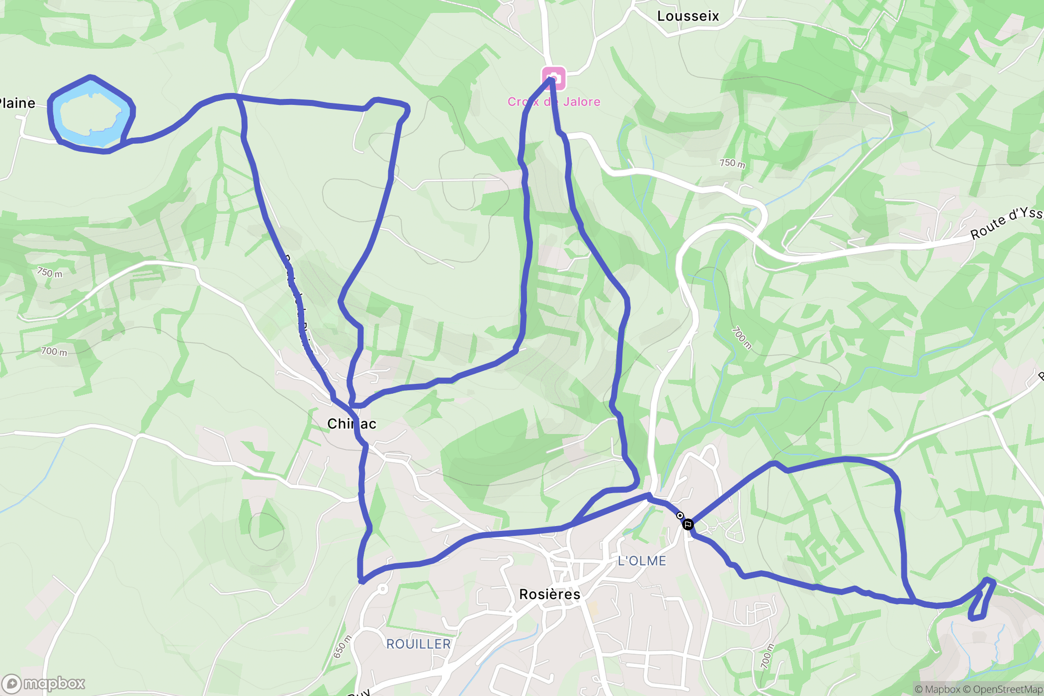 Rosières : carte du parcours de randonnée - France