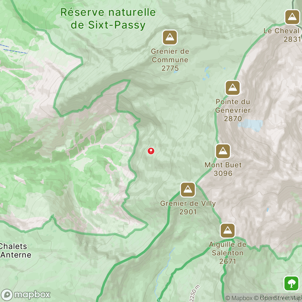 Carte de la zone de délimitation de randonnee-mont-buet-haute-savoie