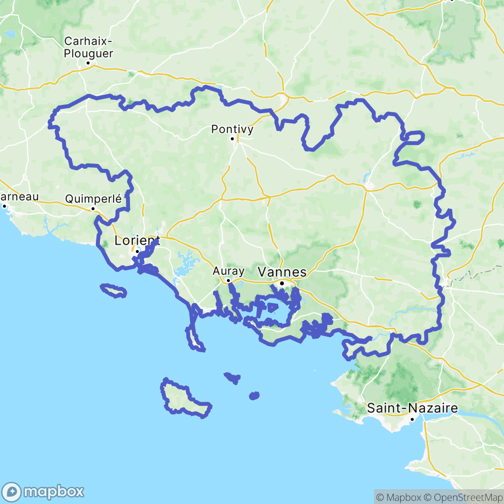 Carte de la zone de délimitation de morbihan