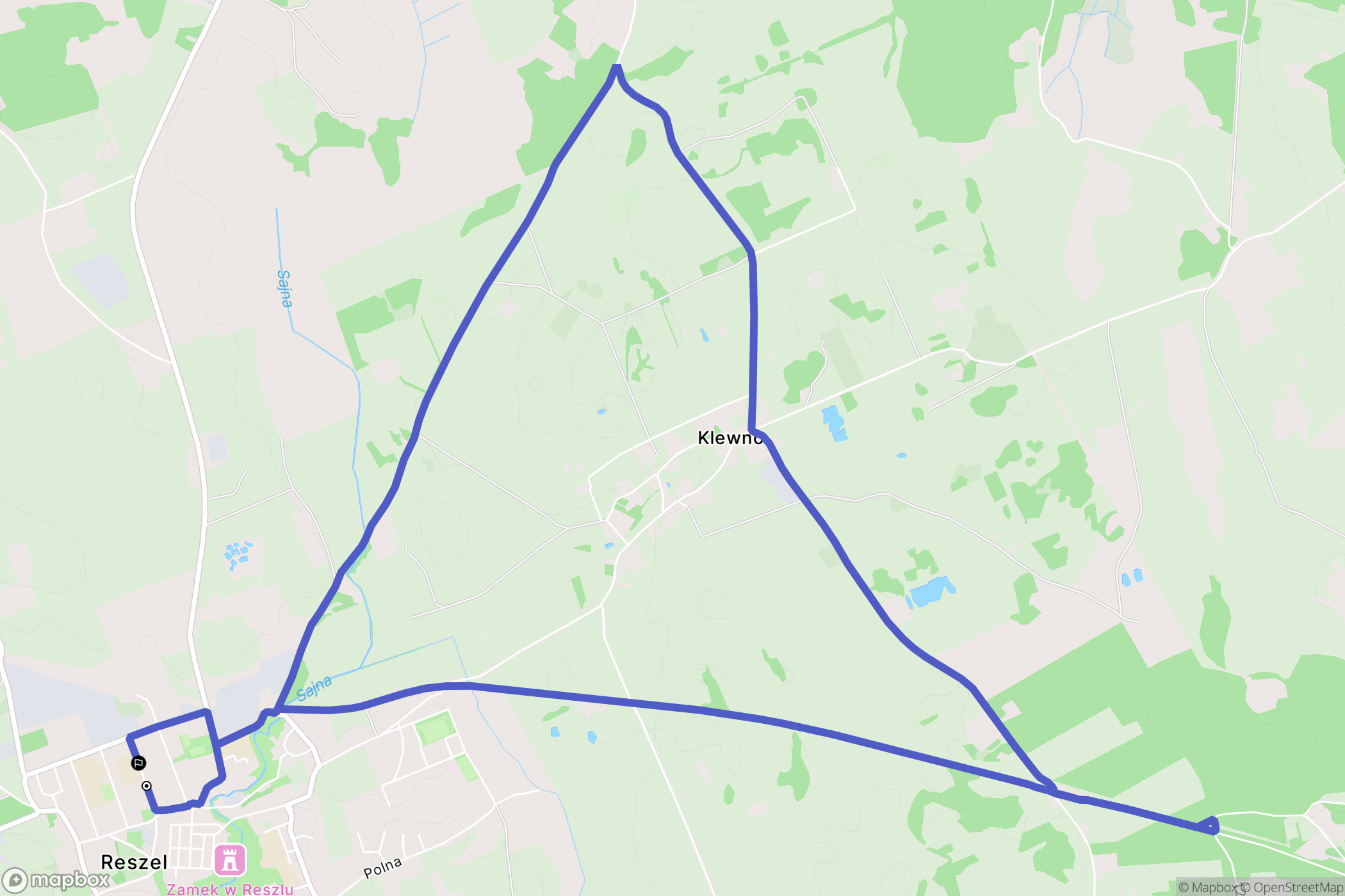 Reszel: mapa trasy - Poland