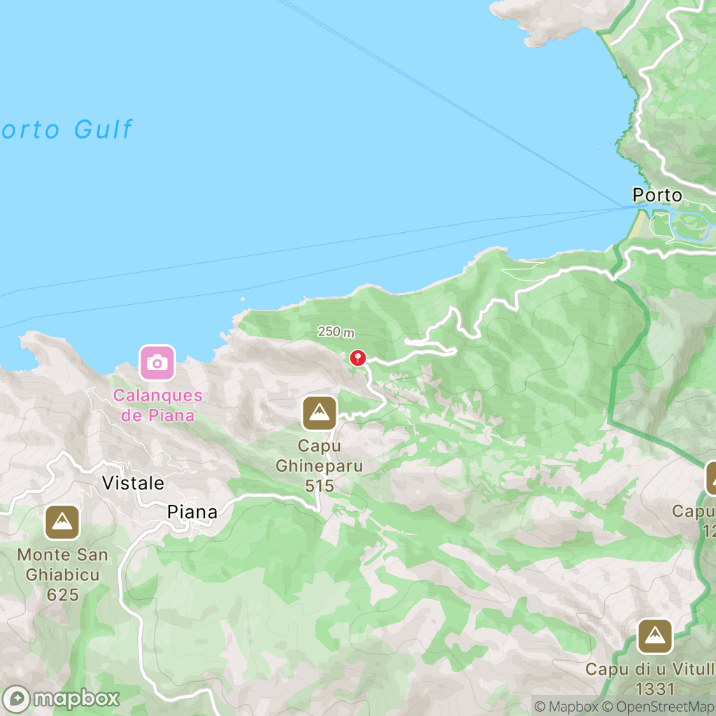 Carte de la zone de délimitation de randonnee-piana-calanques-corse