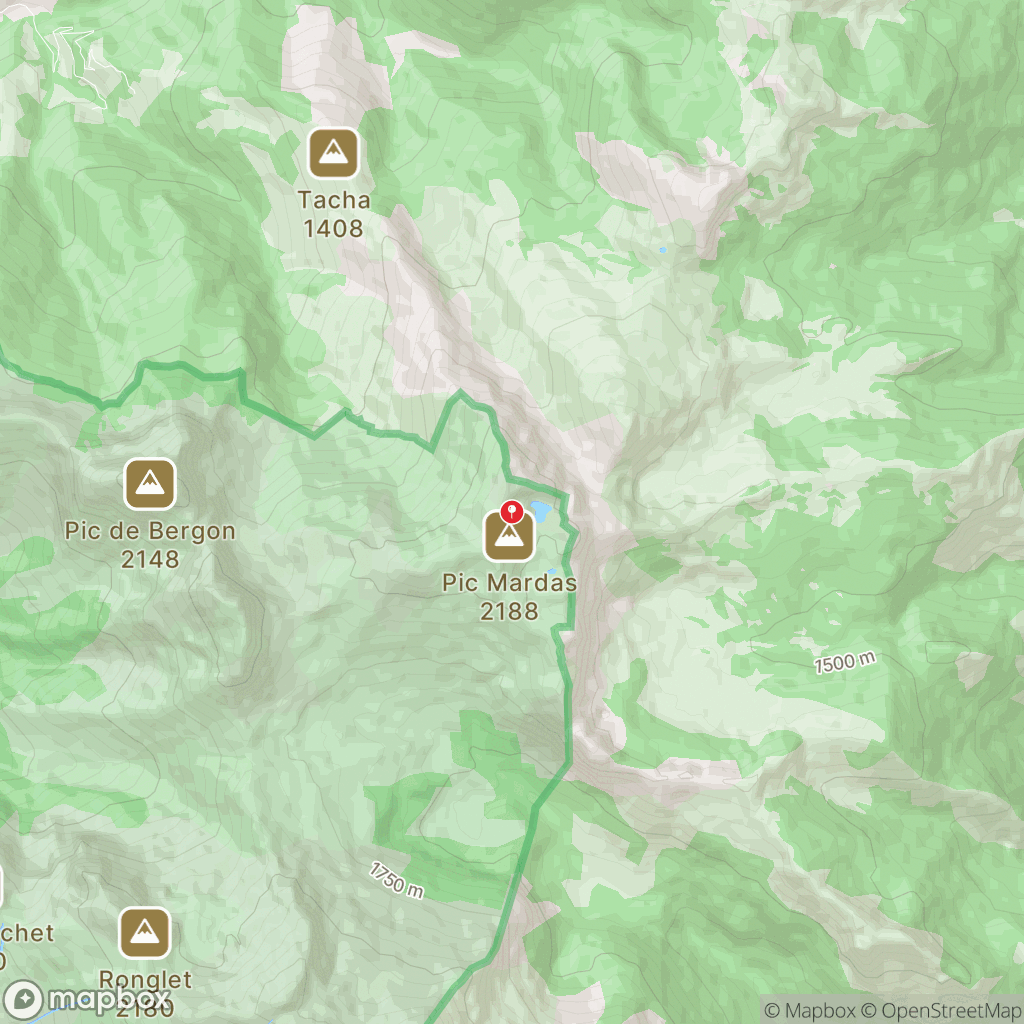 Carte de la zone de délimitation de randonnee-lac-du-montagnon-pyrenees-atlantiques
