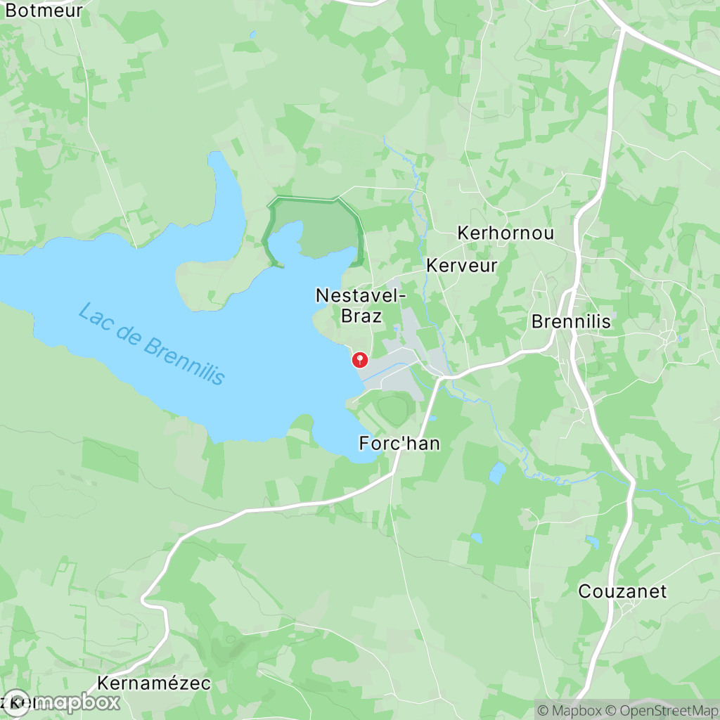 Carte de la zone de délimitation de randonnee-lac-du-drennec-finistere