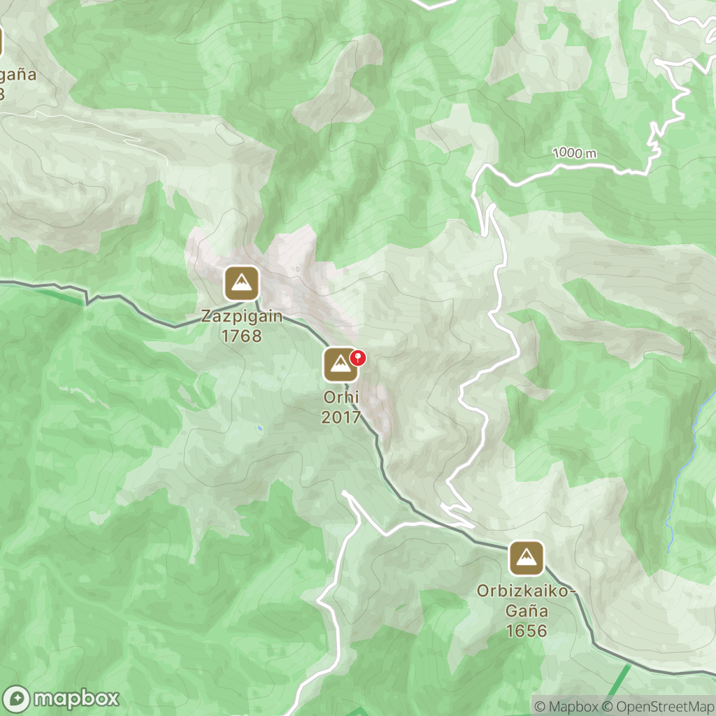 Pic d'Orhy : carte des parcours de randonnée - France