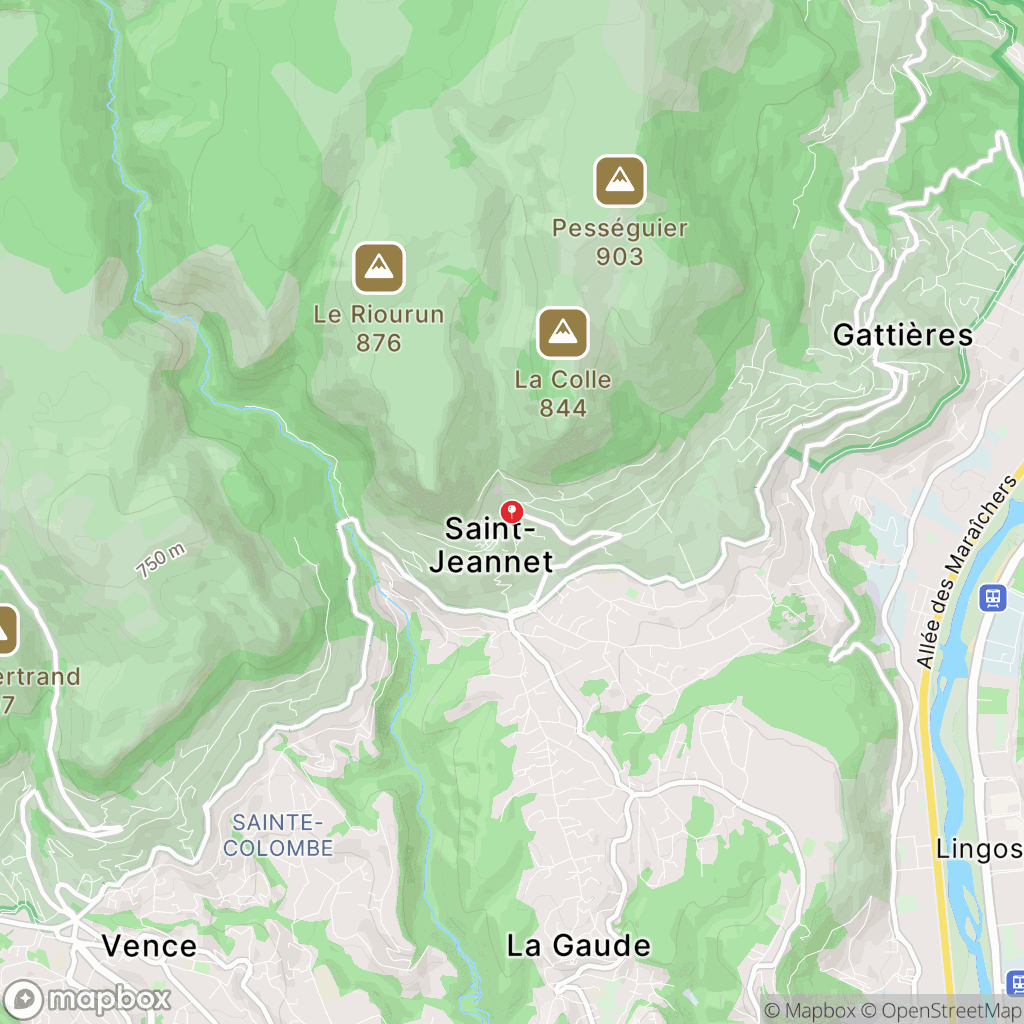 Baou de Saint-Jeannet : carte des parcours de randonnée - France