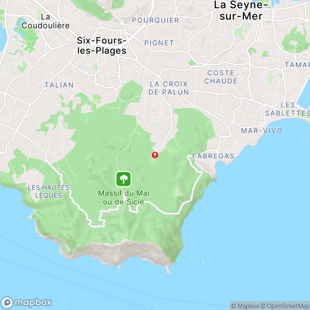Forêt de Janas : carte des parcours de randonnée - France
