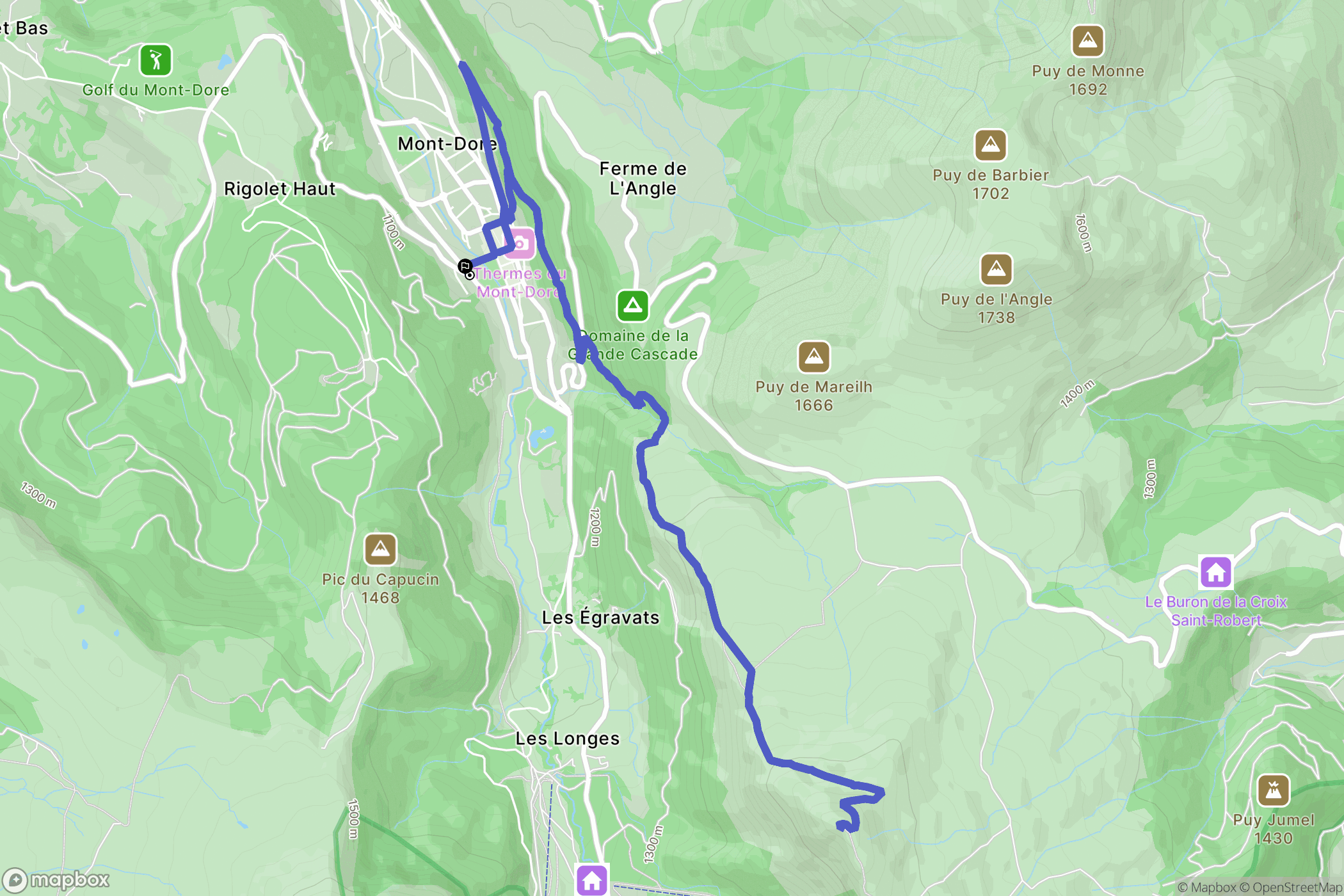 Mont-Dore : carte du parcours de randonnée - France