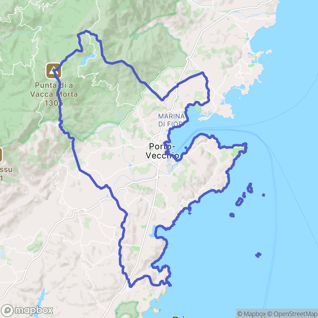 Carte de la zone de délimitation de randonnees-autour-de-porto-vecchio-corse