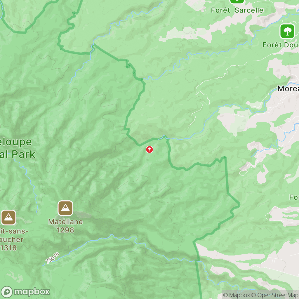 Carte de la zone de délimitation de randonnee-chutes-moreau-guadeloupe